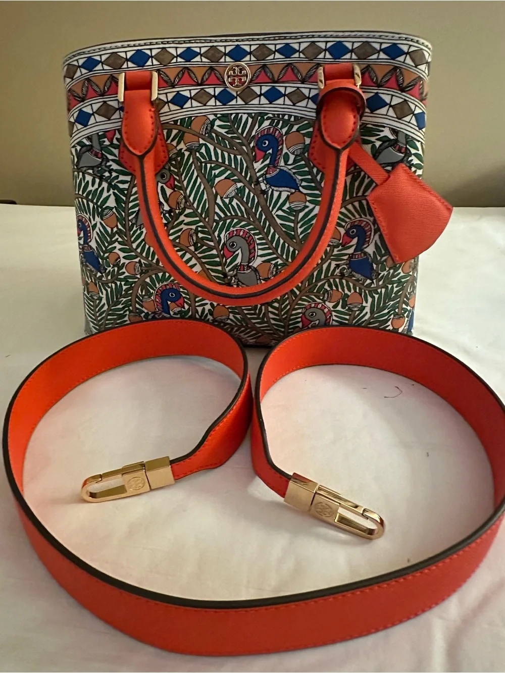Brand new TORY BURCH special edition print leather satchel